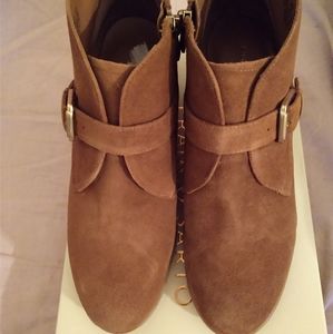 Franco Sarto Suede Wedge Leather Ankle Boot (new)